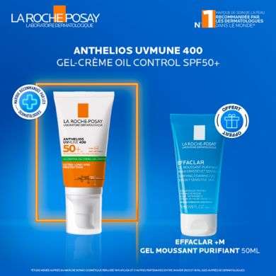 la roche posay offre anthelios uvmune oil control spf gel moussant ml offert jpg