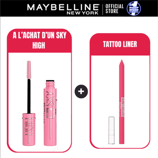 Maybelline Sky High Air Rose – Mascara Volume & Longueur = Crayon Tattoo Liner Studio Ultra Pink Offert